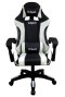Fotel Gamingowy K3 R-Sport BIAŁO-CZARNY dla gracza+masażer
