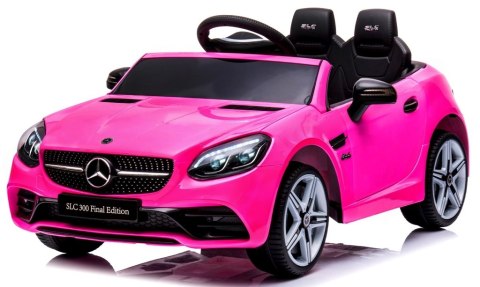 Mercedes SLC 300 różowy Piankowe Koła Eva, miękki fotelik Licencja Akumulator litowo-jonowy