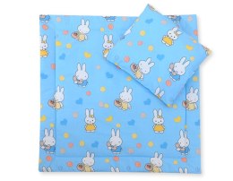 Pościel do wózka z wypełnieniem kołderka i poduszka - Hallo rabbit niebieski