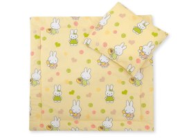 Pościel do wózka z wypełnieniem kołderka i poduszka - Hallo rabbit żółty