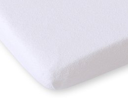 Prześcieradło frotte z gumką do łóżeczka 120x60cm - białe