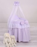 Wózek dla lalek Kosz Mojżesza dla lalek z baldachimem LITTLE PRINCESS fioletowy