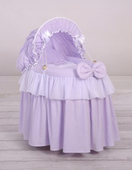 Wózek dla lalek Kosz Mojżesza dla lalek z budką LITTLE PRINCESS fioletowy