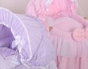 Wózek dla lalek Kosz Mojżesza dla lalek z budką LITTLE PRINCESS różowy