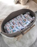 Kosz Mojżesza BOHO bawełniany Handmade z materacykiem - mocca