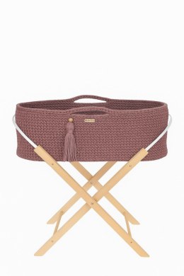 Kosz Mojżesza BOHO Handmade ze stojakiem - mauve