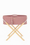 Kosz Mojżesza BOHO Handmade ze stojakiem - pastel pink