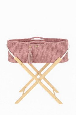 Kosz Mojżesza BOHO Handmade ze stojakiem - pastel pink