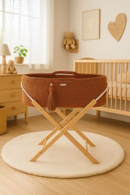 Kosz Mojżesza BOHO Handmade ze stojakiem - terracotta