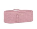 Kosz Mojżesza BOHO bawełniany Handmade z materacykiem - pastel pink