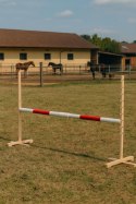 Przeszkoda skokowa do Hobby Horse 160cm, h-120 cm, belka czerwona
