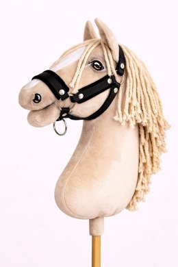 Kantar regulowany dla konia Hobby Horse A3 czarny z czarnym futerkiem