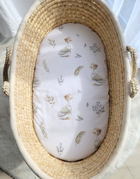 Prześcieradło bawełniane do kosza Mojżesza Boho wózka gondoli 75x35 cm - Gąski
