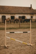 Przeszkoda skokowa do Hobby Horse 160cm, h-120 cm, dwie belki - czarna i żółta