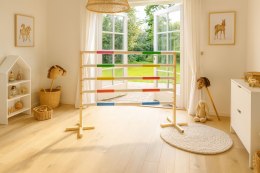 Przeszkoda skokowa do Hobby Horse 160cm, h-120 cm, dwie belki - niebieska i żółta