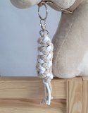 Uwiąz dla konia Hobby Horse pleciony ze sznurka - biało-beżowy