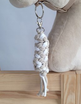 Uwiąz dla konia Hobby Horse pleciony ze sznurka - biało-beżowy