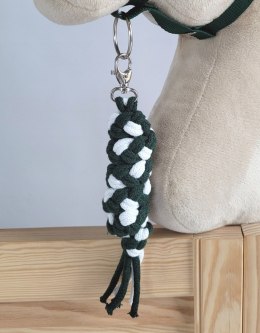 Uwiąz dla konia Hobby Horse pleciony ze sznurka - biało-butelkowa zieleń