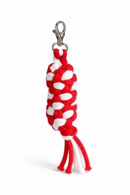 Uwiąz dla konia Hobby Horse pleciony ze sznurka - biało-czerwony