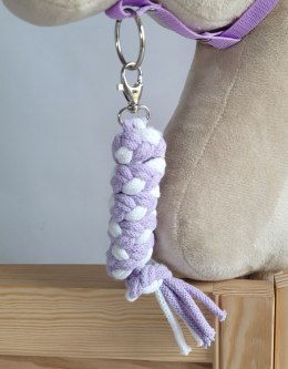 Uwiąz dla konia Hobby Horse pleciony ze sznurka - biało-fioletowy