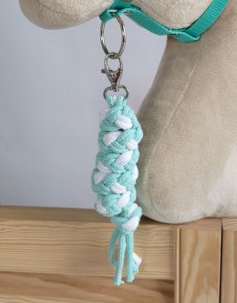 Uwiąz dla konia Hobby Horse pleciony ze sznurka - biało-miętowy
