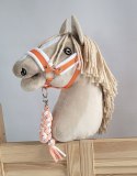 Uwiąz dla konia Hobby Horse pleciony ze sznurka - biało-pomarańczowy