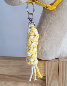 Uwiąz dla konia Hobby Horse pleciony ze sznurka - biało-żółty