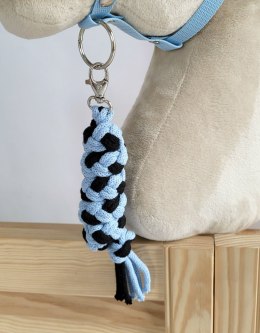 Uwiąz dla konia Hobby Horse pleciony ze sznurka - czarno-błękitny