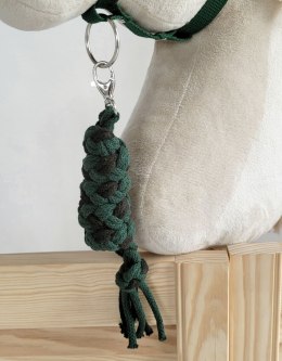 Uwiąz dla konia Hobby Horse pleciony ze sznurka - czarno-butelkowa zieleń