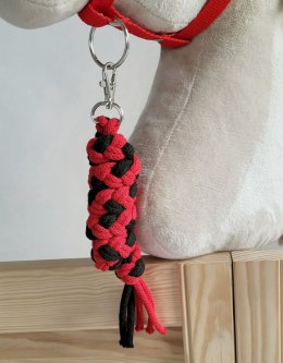 Uwiąz dla konia Hobby Horse pleciony ze sznurka - czarno-czerwony