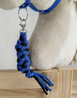 Uwiąz dla konia Hobby Horse pleciony ze sznurka - czarno-niebieski