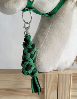 Uwiąz dla konia Hobby Horse pleciony ze sznurka - czarno-zielony