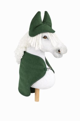 Zestaw dla Hobby Horse A3: polarowa derka + nauszniki - butelkowa zieleń