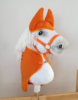 Zestaw dla Hobby Horse A3: polarowa derka + nauszniki - pomarańczowy