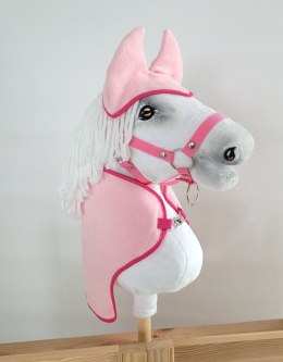 Zestaw dla Hobby Horse uniwersalny A4 i A5: polarowa derka + nauszniki - jasny różowy