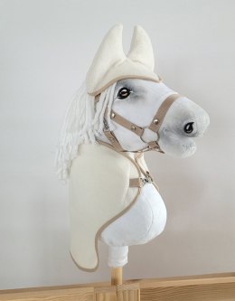 Zestaw dla Hobby Horse uniwersalny A4 i A5: polarowa derka + nauszniki - kremowy