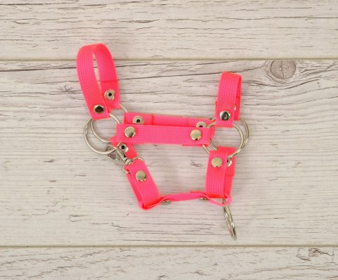 Kantar dla konia Hobby Horse uniwersalny A4 i A5 zapinany - neon pink