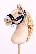 Kantar regulowany dla konia Hobby Horse A3 granatowy z czarnym futerkiem