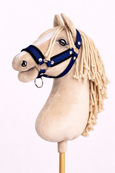 Kantar regulowany dla konia Hobby Horse A3 granatowy z czarnym futerkiem