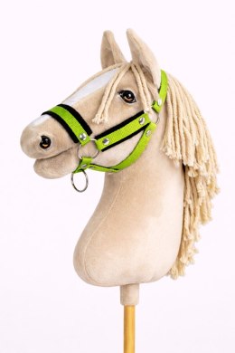 Kantar regulowany dla konia Hobby Horse A3 limonka z czarnym futerkiem