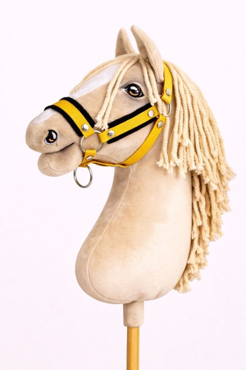 Kantar regulowany dla konia Hobby Horse A3 musztardowy z czarnym futerkiem