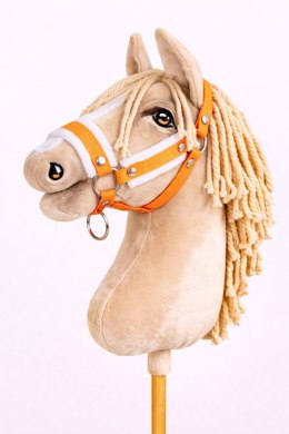 Kantar regulowany dla konia Hobby Horse A3 neon orange białym futerkiem