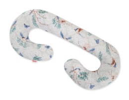 Poduszka ciążowa typu C dla kobiet w ciąży do spania karmienia + zdejmowana poszewka - Blue birds