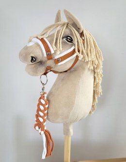 Uwiąz dla konia Hobby Horse pleciony ze sznurka - biało-rudy
