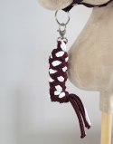 Uwiąz dla konia Hobby Horse pleciony ze sznurka - biało-śliwkowy