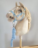 Uwiąz dla konia Hobby Horse pleciony ze sznurka - błękitny