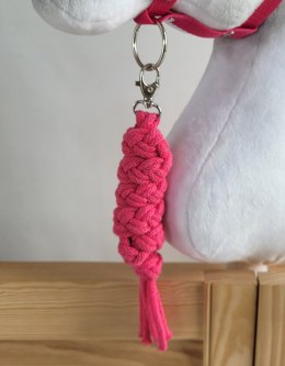 Uwiąz dla konia Hobby Horse pleciony ze sznurka - ciemny róż