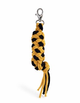 Uwiąz dla konia Hobby Horse pleciony ze sznurka - czarno-musztardowy