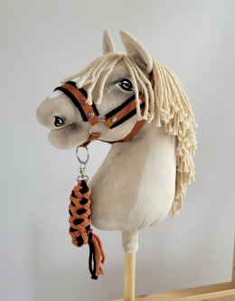 Uwiąz dla konia Hobby Horse pleciony ze sznurka - czarno-rudy
