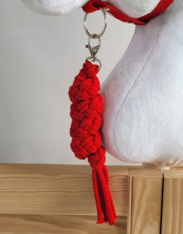 Uwiąz dla konia Hobby Horse pleciony ze sznurka - czerwony